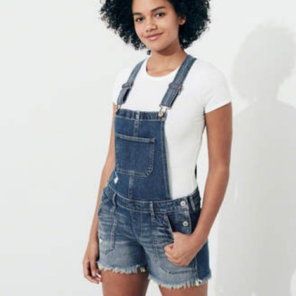 Hollister Boyfriend Short Jean Overalls